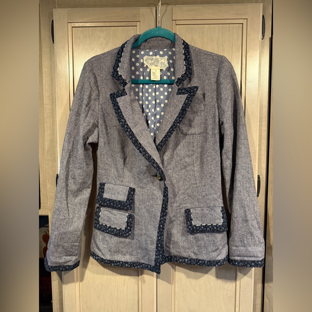 Nick and Mo blue blazer cardigan size small in good used condition